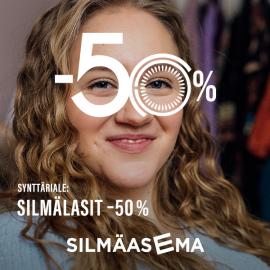 Synttäriale: kaikki silmälasit -50%.