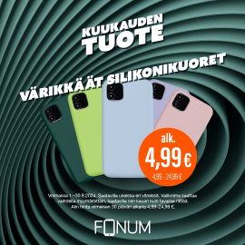 Värikkäät silikonikuoret alk. 4,99 €