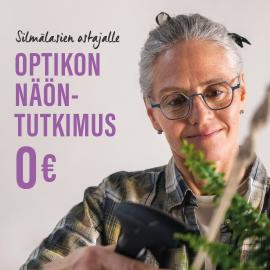 Aloita uusien silmälasien hankinta optikkokäynnillä! Juuri nyt Silmäasemalla ilmainen optikon näöntutkimus silmälasien ostajalle (norm. 35 €). Varaa aika etukäteen netissä tai pistäydy myymäläämme. Tervetuloa! 